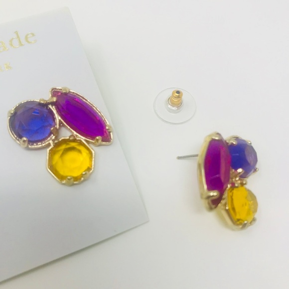 Kate Spade Multi Color Stud Earrings NEW w/ Pouch - Picture 2 of 4